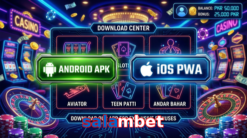 Main screen of Salambet download page for PK players